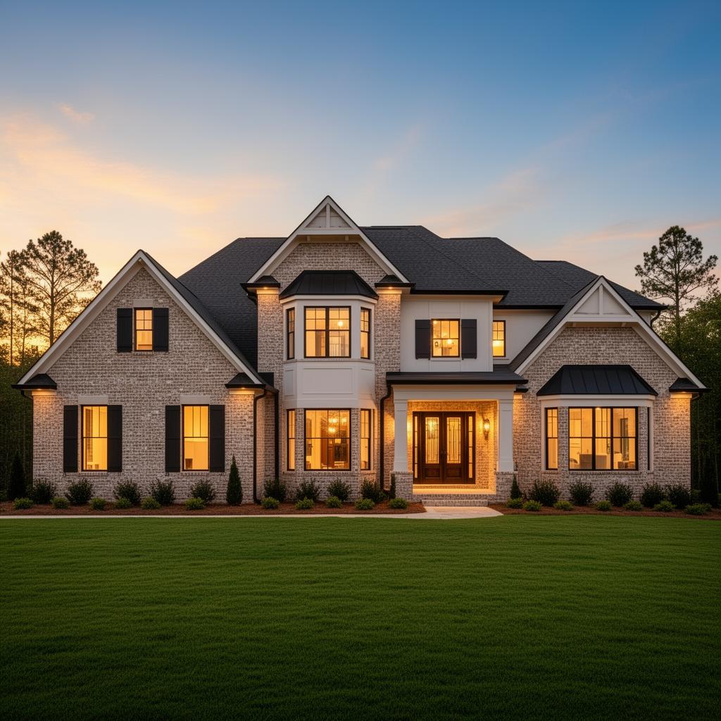 Luxury Georgia home at golden hour